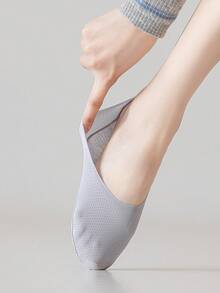 1/3/5 Pairs Spring And Summer Ice Silk Boat Socks For Women, Anti-Slip, No Heel Slipping, Invisible Socks, Thin Low-Cut Socks, Breathable Cool Socks - Multicolor - View 8