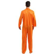 1 Set Adult Halloween Prisoner Costume, Cosplay Performance Outfit - Orange - View 5