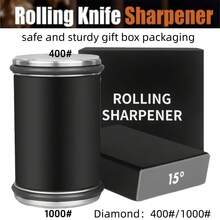 Professional Knife Sharpening Stone, New Roller Knife Sharpener, Diamond Coated Sharpening Kit For Kitchen And Crafters, Knife Sharpening Tools - Black - View 3