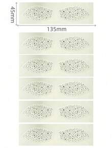 6pcs Silver Glitter Eyeshadow Stickers, Shimmery Eyeshadow Tattoos, Waterproof Eye Makeup Stickers Suitable For Summer Music Festivals, Parties, Christmas, Weddings - Silver - View 4