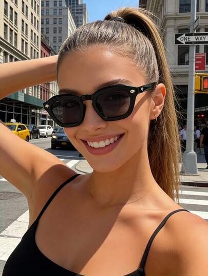 1pc Retro Y2K Style Unisex Fashion Glasses, Lightweight PC Frame, Suitable For Daily Wear And Streetwear, Multiple Colors Available