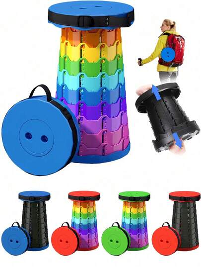 1 pieza Taburete plegable mejorado, ligero pero resistente, con capacidad de 400 libras, taburete plegable portátil para camping, pesca, senderismo, barbacoa, compacto, taburete de camping plegable adecuado para adultos en viajes al aire libre