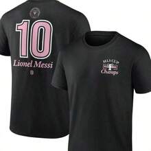 Short SleeveMen's Lionels Messis Black Inters Miamis CF 2025 MLS Cup Champions Name & Number. - màu đen - Xem 1