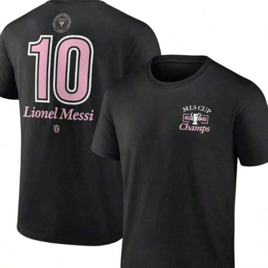 Short SleeveMen's Lionels Messis Black Inters Miamis CF 2025 MLS Cup Champions Name & Number. - màu đen - Xem 1