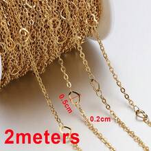 2m Gold Stainless Steel Chain With Cross, Lip, Sequin, Heart Beads, Suitable For DIY Jewelry Making Necklace, Bracelet, Accessories - 2 Meters - View 13