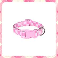 Adjustable Cartoon Plaid Dog Collar, Non-Slip Safety Buckle, Soft & Durable, For Small/Medium Dogs, Pink & Red - Baby Pink - View 10