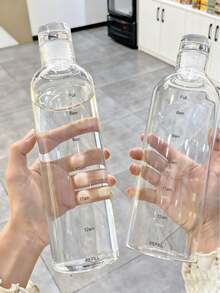 1个大容量塑料水瓶，带时间刻度，便携式防漏运动水瓶，高品质饮料/果汁杯，INS风格，大容量透明简约水杯，便携式时尚饮水杯，防漏简约水杯，运动水瓶，适合健身、跑步和户外活动，女性适用，露营，适合居家、办公、学校、旅行、度假等各种场合，女士礼物，男士礼物，家庭礼物 - 彩色 - 查看 10
