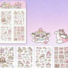 Hình dán PET mờ họa tiết dâu tây và hoa anh đào hoạt hình dễ thương, thích hợp để làm sổ lưu niệm và nhật ký. - Nhiều màu - Xem 11