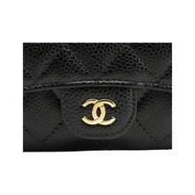 CHANEL Classic Gold Buckle Flap Diamond Quilted Embossed Leather Coin Purse/Card Holder For Women, Black - AP0214-Y01864-C3906 - Xem 5
