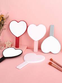 1 chiếc gương trang điểm hình trái tim, gương bỏ túi nhỏ xinh, gương trang điểm cầm tay màu kẹo ngọt, gương mini nhỏ gọn có tay cầm, thích hợp cho trang điểm hàng ngày, dặm lại lớp trang điểm, sử dụng tại nhà, trường học, văn phòng. - Nhiều màu - Xem 1