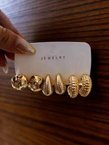 Women Earring Sets - Gold - View 3