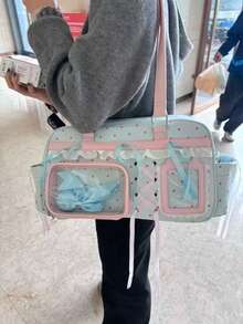 1个休闲时尚街头风甜美可爱波点星星透明徽章装饰单肩包，适合日常、通勤、聚会、送礼、斜挎包 - 彩色 - 查看 8