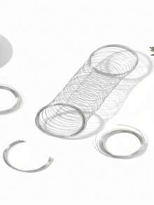 Alambre De Memoria para Bisuteria y Pulseras 100 gramos - Plateado - Ver 3