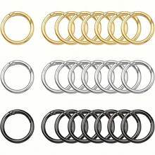 5/10/20pcs Metal Spring Snap Hooks, One-Click Open/Close Anti-Lost Key Chain, Outdoor Camping Backpack Hanging Accessories, Wear-Resistant Rust-Proof Metallic Quick Clips - Multicolor - View 3