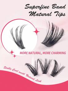 640簇纤长蓬松假睫毛，自然妆效，D型卷翘，浓密丰盈，睫毛纤维柔软，简易DIY睫毛嫁接套装，适合居家使用。适用于DIY、旅行、日常通勤、晚宴、婚礼新娘妆等场合。 - D - 查看 8