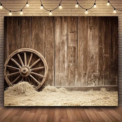 1 Piece Of 2d Background Cloth, Party Banners With Various Mottled Wooden Boards And Nostalgic Background Cloth, Suitable For Photographic Background Of Indoor And Outdoor Activities, Birthdays And Celebrations, Without Power Supply, With Various Styles, Sizes And Colors To Choose From.