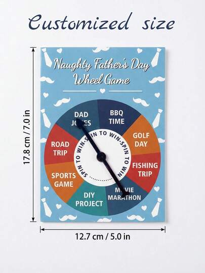 Customized Naughty Father's Day Wheel Game - Interactive Party Activity, Personalized Father's Day Gift For Dads & Families, Ideal For Father's Day Celebrations & Family Gatherings