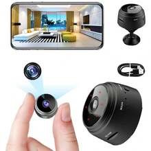 1/2pcs Mini Smart Camera, Home Security Camera, Battery & USB Dual Power Supply, Real-Time Remote Viewing Via App - Perfect For Home Monitoring, Mini Magnetic Camera, Supports 2.4G Wi-Fi Only, No 5G Wi-Fi Support - Black - View 6
