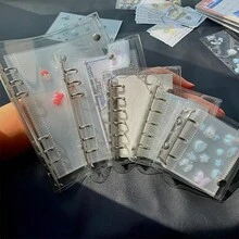 1件裝可攜式透明活頁夾 A5/A6/A7/A8/M5尺寸 貼紙筆記本 計劃本 相片收納袋 剪貼簿 預算規劃本 便條本 辦公用品 學生用品 - 多款 - 查看 3