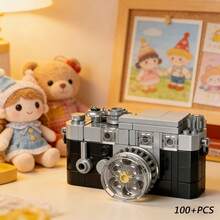 440+片复古相机模型积木套装，复古相机、摄像机、投影仪桌面摆件，ABS材质，收藏礼品，小颗粒积木拼装，男女皆宜 - 復古相機積木 - 查看 4