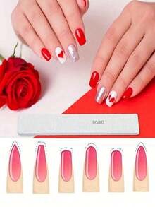 25pcs (Optional 80/80, 100/180) Nail Files, Acrylic Nail Sanding Boards, Professional Manicure Tools, Suitable For Home & Salon, Durable Double-Sided - Multicolor - View 8