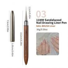 1支/套檀木美甲刷 - 日本美甲工具，可用于勾勒轮廓、构建线条和绘制线条 - 棕色 - 查看 14