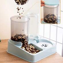 2-In-1 Automatic Dog Food Bowl, Pet Cat Water Dispenser, Cute Dog Feeder, Elevated Food Bowl - 1L - View 3