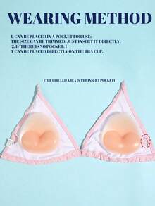 1/2 Pairs Reusable Double-Sided Adhesive Push Up Bra Pads - Sticky Bra Pads With Padding For Dresses, Bikinis - Multicolor - View 6