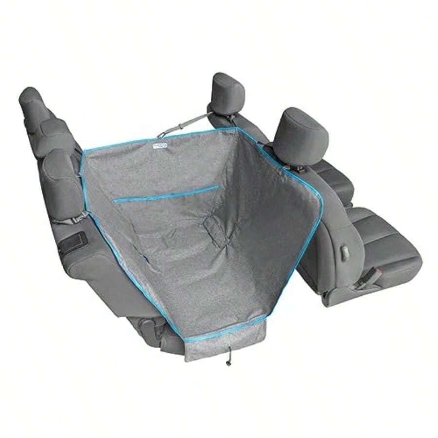 Kurgo Wander Dog Hammock Style Seat Cover for Pets Pet Seat Cover Dog Car Hammock Water-Resistant Khaki 27.5" Wide Heather Charcoal Grey Model:K01783 - Gris carbn jaspeado - Ver 1