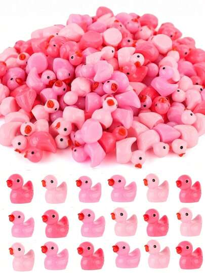 50/30/10pcs Mini Pink Duckling Valentine's Day Gift, Pink Small Micro Duckling Figurine, Duckling Decor, Valentine's Day Gift, Mini Landscape DIY Craft, Prank Game