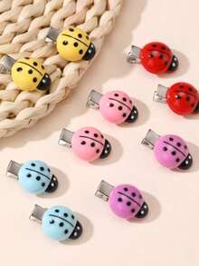 10/20 piezas Conjunto de pasadores de pelo con mariquitas de colores, adecuado para decoración diaria - Multicolor - Ver 6
