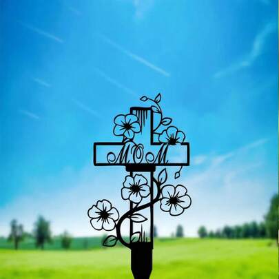 2D Acrylic Best-Selling Yard Decor Tombstone Ground Stake, Cross-Border Independent Station Modern Memorial Artwork