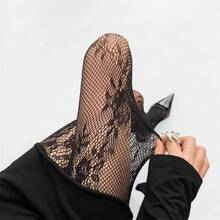 Bow-Tie Design 2sd Island Hollow-Out White Pantyhose For Women, New Autumn Style, Elegant And Mature Fishnet Stockings - L4068深酒紅 - 查看 6