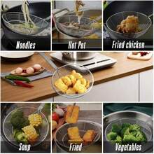 YFWOOD 5.5 Inch Spider Strainer Skimmer, Reinforced Double Coil Wire Skimmer With Large Handle Solid Stainless Steel Strainer Ladle,For Kitchen Deep Frying Food Spaghetti Noodle (1 - Piece) - ColorA - View 1