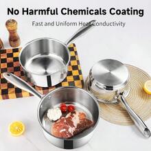 Pots, Pots And Pans Set, 1Qt 2Qt 3QT Stainless Steel Sauce Pan Set With Lid, 6 Pcs Non Stick Saucepan, Small Kitchen Pots, Induction Compatible, - Xem 2
