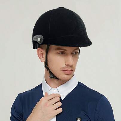 Mũ bảo hiểm cưỡi ngựa dành cho người lớn, màu đen mờ, chất liệu nhung, có khóa dán điều chỉnh, vỏ bảo vệ bằng nhựa ABS, thích hợp cho cưỡi ngựa, lạc đà, đà điểu, đạp xe, xe điện, trượt ván và các hoạt động ngoài trời khác.