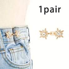 Bộ 5 chiếc đai nịt eo hình ngôi sao không cần khoan, bộ khóa điều chỉnh eo quần jeans, cúc denim dự phòng, khóa điều chỉnh dây đeo eo, phụ kiện thời trang dành cho nữ. - Nhiều màu - Xem 16