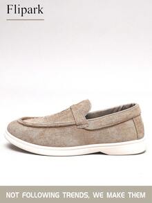 Flipark 1双女士米色绒面革套脚乐福鞋，软底舒适休闲步行鞋，适合日常穿着 - 米色 - 查看 6