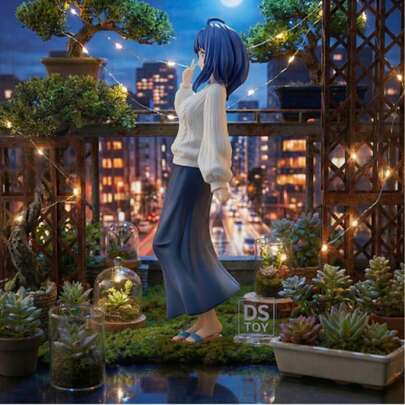 1pc Anime Figure, Healing Blue-Haired White Sweater Casual Style Figurine, Atmosphere Decor For Car/Bedroom, Collectible & Youth Statue, Professional Painting Craft, Bookstore Display, Best Gift For Friends, Couples, Family, Ideal For Christmas, Holidays, Halloween