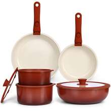 GiPP 11Pcs Pots And Pans Set With Detachable Handle, Pans Set With Ceramic Non-Stick Coating, Induction Stackable Cooking Pots Set, Mobile Cookware Set Ovenproof - View 5