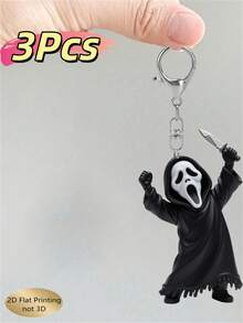可爱卡通钥匙扣，2D亚克力背包钥匙扣（非3D立体造型），适用于背包、手提包、汽车钥匙扣及日常使用，恐怖吊坠，情侣礼物的最佳选择，送给家人和朋友的完美礼物，万圣节、圣诞节和复活节装扮用品 - 彩色 - 查看 18