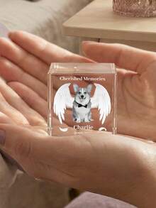 Custom Pet Angel Wings Crystal Memorial Ornament,Personalized Photo Name Pet Memorial Cube,Pet Loss Memorial Crystal Tile,Customizable Pet Memorial Plaque, Crystal Material,Angel Wings Design,Personalized Name Photo Custom,Pet Owners,Pet Lovers,Gift Buyers,Pet Supplies Lovers,Home Decor Lovers,Pet Memorial Service,Pet Funeral Arrangement,Home Display,Gift Gifting,Pet Memory,Memorial Ceremony,Daily Display,Holiday Mourning,Pet Grave Decoration,Pet Memorial Day,Pet Memorial Day - White - View 5