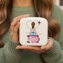 1个旅行地图首饰盒，便携式拉链首饰收纳盒，耳环盒，项链盒，首饰盒，首饰盒收纳盒，白色首饰盒 - 地圖 - 查看 5