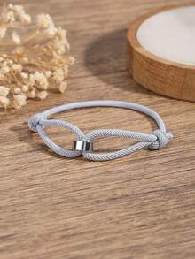 时尚不锈钢手工编织手链男女通用幸运蓝色吊坠情侣手链配饰珠宝礼品 - 彩色 - 查看 11