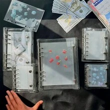 1件裝可攜式透明活頁夾 A5/A6/A7/A8/M5尺寸 貼紙筆記本 計劃本 相片收納袋 剪貼簿 預算規劃本 便條本 辦公用品 學生用品 - 多款 - 查看 8