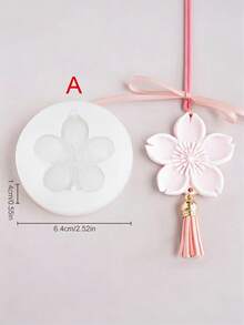 Molde colgante de silicona con diseño de flor de cerezo 3D para velas, resina epoxi, arcilla, jabón aromático, clip de ventilación de coche, pegatina de refrigerador, expansión de armario, piedra, yeso, decoración de taza de vela, regalo hecho a mano, molde de colgante - molde de silicona blanco - Ver 12