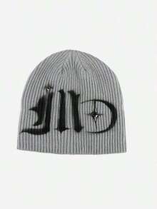 1pc Graffiti Street Style Knit Beanie, Warm And Fashionable Casual Versatile Men's Hat QYXG - 月亮和星星針織帽 - 查看 6