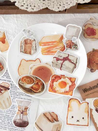 1卷和纸胶带，甜美系列，甜点日常图案，适用于剪贴簿DIY装饰