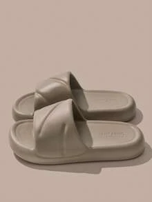 Dép đi trong nhà mùa hè dành cho nam, đế mềm chống trượt, thoải mái, hở ngón, thoáng khí, kiểu dáng tối giản, màu trơn, đa năng. - màu nâu cà phê - Xem 2