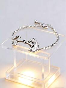 1pc Retro Western Cowboy Style Metal Alloy Horse Bit Pendant Necklace Or Bracelet, Versatile 2026 New Collection, Suitable For Spring Outings, Parties And Celebrations, A Great Gift Choice That Will Earn Compliments - Bracelet - View 9